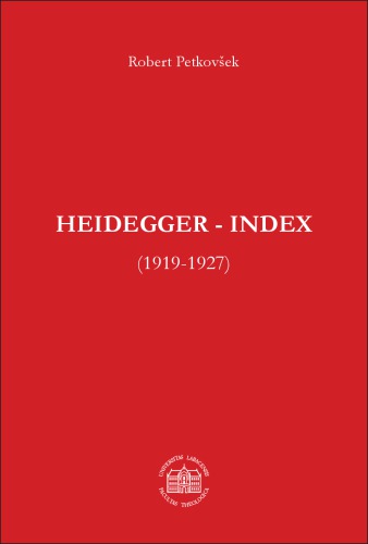 Heidegger - Index (1919-1927)