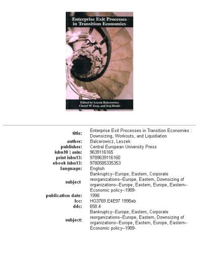 Enterprise Exit Processes in Transition Economies