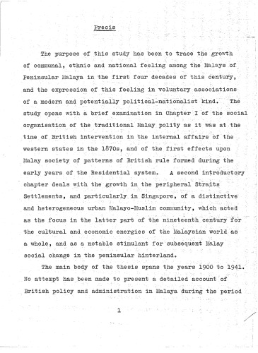The Origins of Malay Nationalism, 1900-1941