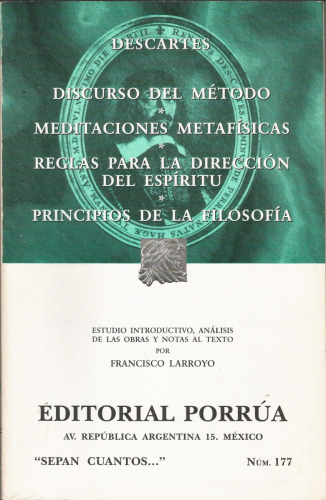 Discurso del metodo (Trad. Manuel Machado)