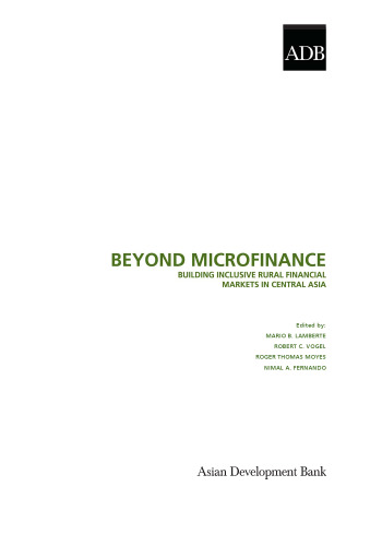 Beyond Microfinance: Building Inclusive Rural Financial Markets in Central Asia