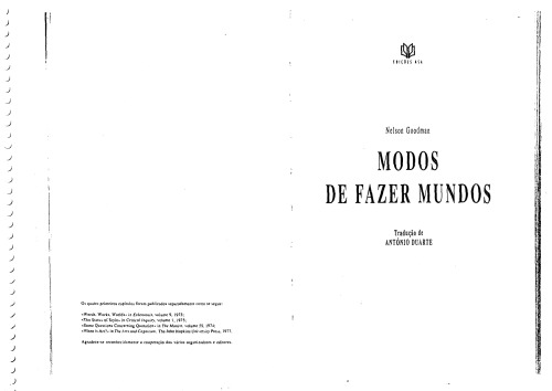Modos de fazer mundos