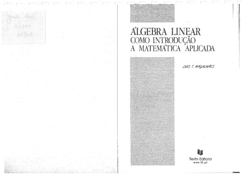 Álgebra Linear Como Introdução à Matemática Aplicada