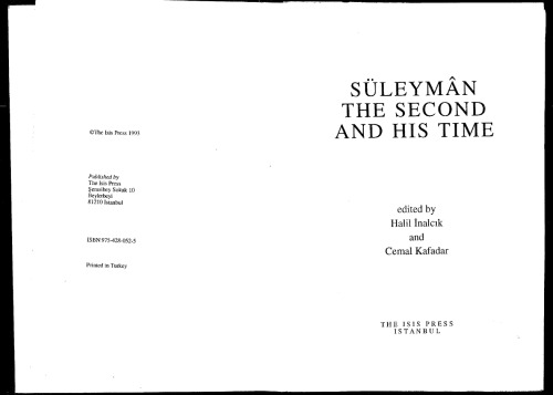 Suleyman the Second i.e. the First and his time
