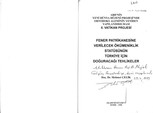 Turkiye'nin Fener Patrikhanesi Meselesi