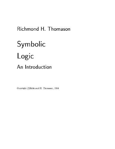 Symbolic logic: an introduction