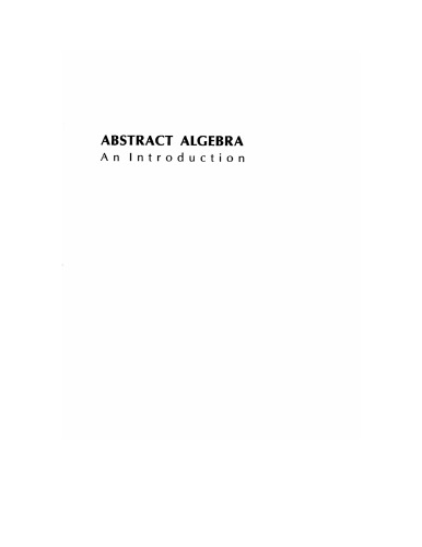 Abstract algebra: an introduction