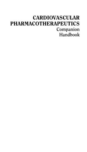 Cardiovasular Pharmacotherapeutics Companion Handbook