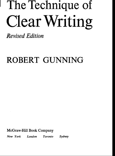 The Technique of Clear Writing