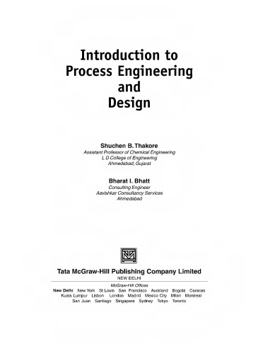 Introduction to process engineering and design