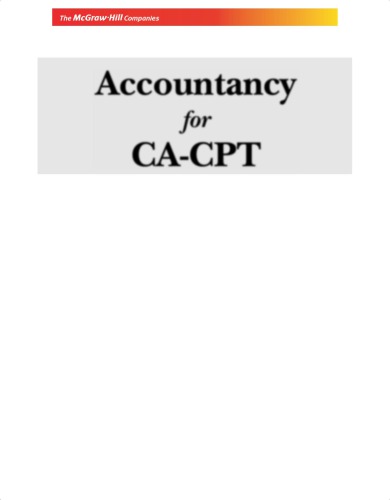 Accountancy for CA-CPT