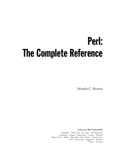 Perl: the complete reference