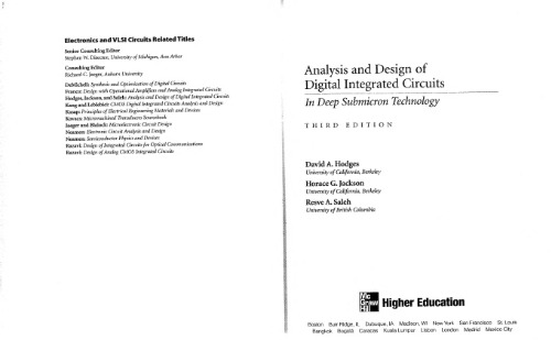 Analysis and Design of Digital Integrated Circuits