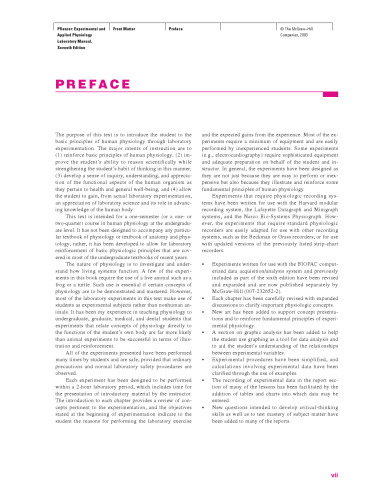 Experimental and Applied Physiology Laboratory Manual