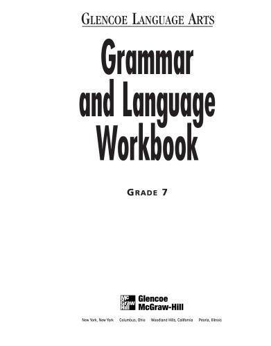 Glencoe Language Arts Grammar and Language Workbook Grade 7