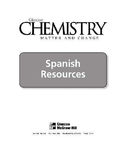 Chemistry: Matter and Change, Spanish Resources