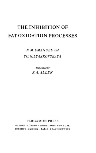 The Inhibition of Fat Oxidation Processes