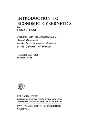 Introduction to Economic Cybernetics
