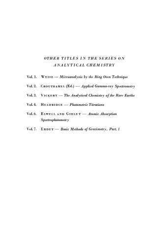 The Analytical Chemistry of Indium