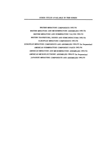 British Special Quality Valves and Electron Tube Devices Data Annual 1964–65