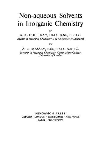 Non-Aqueous Solvents in Inorganic Chemistry