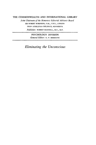 Eliminating the Unconscious. A Behaviourist View of Psycho-Analysis
