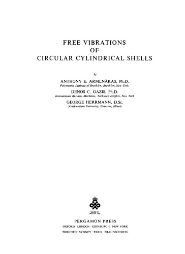 Free Vibrations of Circular Cylindrical Shells