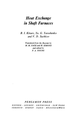 Heat Exchange in Shaft Furnaces