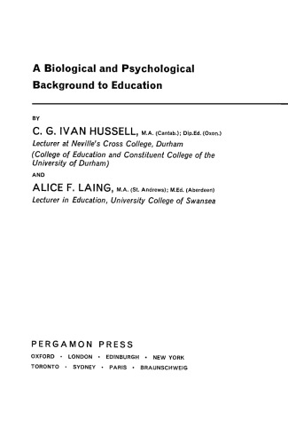A Biological and Psychological Background to Education
