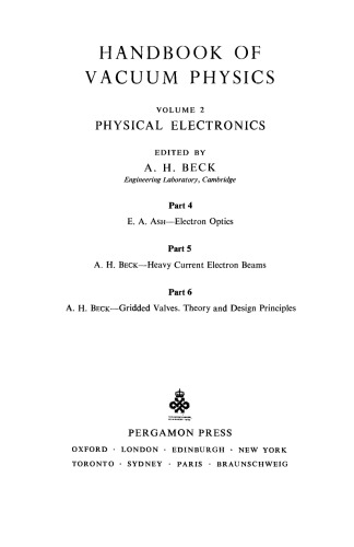 Physical Electronics. Handbook of Vacuum Physics