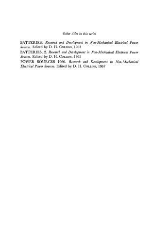 Research and Development in Non-Mechanical Electrical Power Sources. Proceedings of the 6th International Symposium Held at Brighton, September 1968