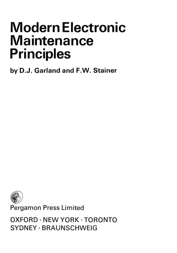 Modern Electronic Maintenance Principles