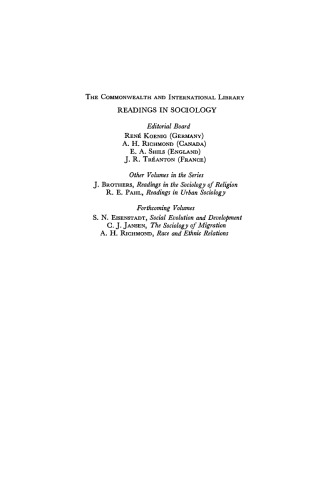 Readings in Kinship in Urban Society