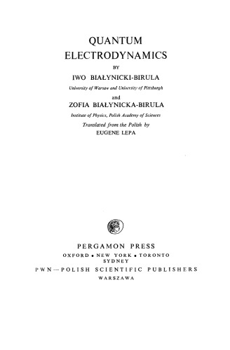 Quantum Electrodynamics