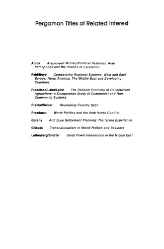 Arab Development Funds in the Middle East. Pergamon Policy Studies