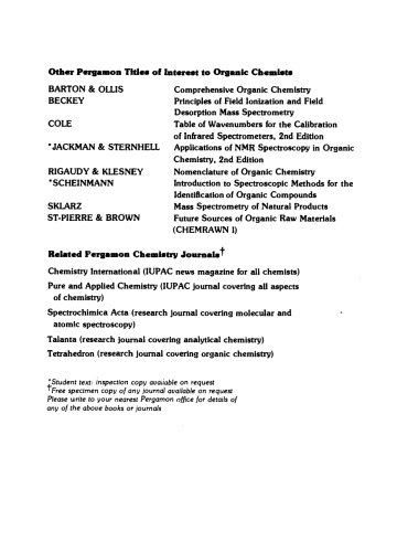 Advanced Mass Spectrometry. Applications in Organic and Analytical Chemistry