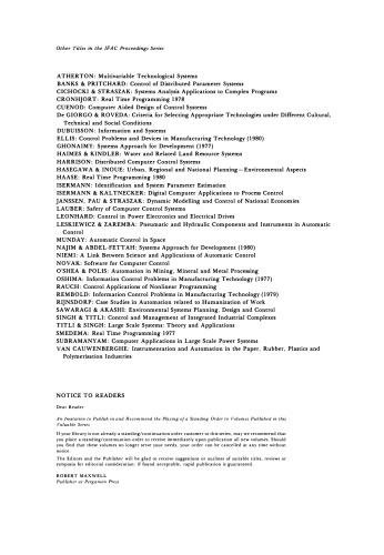 Automatic control in power generation, distribution, and protection : proceedings of the IFAC Symposium, Pretoria, Republic of South Africa, 15-19 September 1980