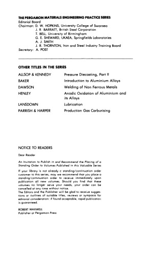 Pressure Diecasting. Metals–Machines–Furnaces