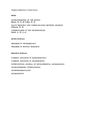 Selected Topics from Neurochemistry