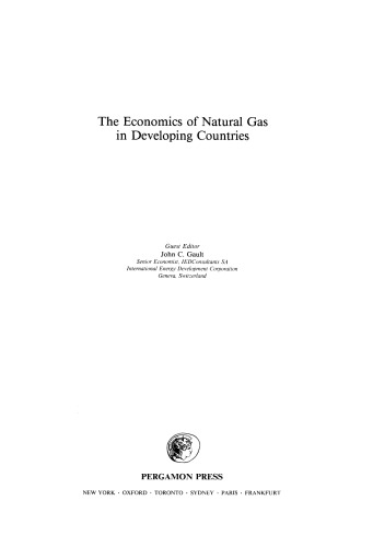 The Economics of Natural Gas in Developing Countries
