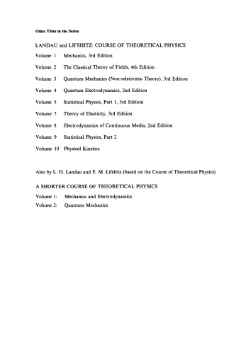 Fluid Mechanics. Landau and Lifshitz: Course of Theoretical Physics, Volume 6