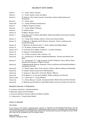 Mercury in Liquids, Compressed Gases, Molten Salts and Other Elements