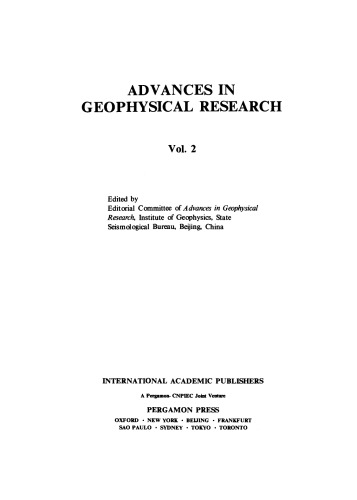Advances in Geophysical Research. Volume 2