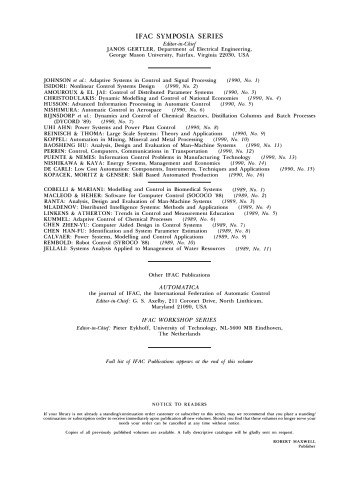 Nonlinear control systems design : selected papers from the IFAC Symposium, Capri, Italy, 14-16 June 1989