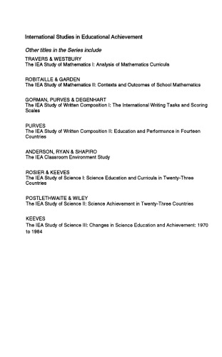 The IEA Study of Mathematics III. Student Growth and Classroom Processes