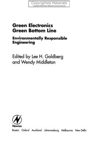 Green Electronics/Green Bottom Line - Environmentally Responsible Engineering