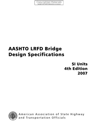 AASHTO LRFD Bridge Design Specifications - SI Units