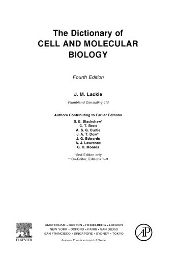 The dictionary of cell and molecular biology