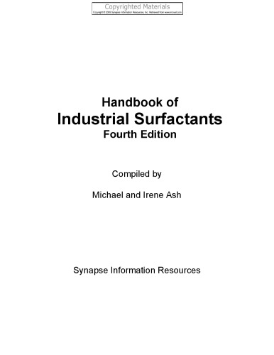 Handbook of Industrial Surfactants
