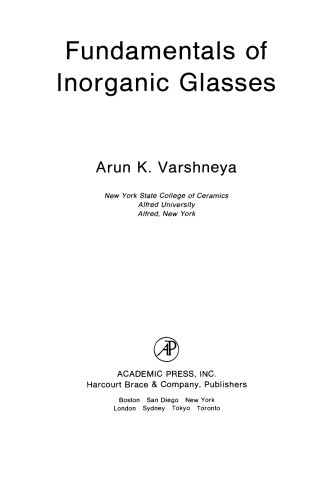 Fundamentals of Inorganic Glasses